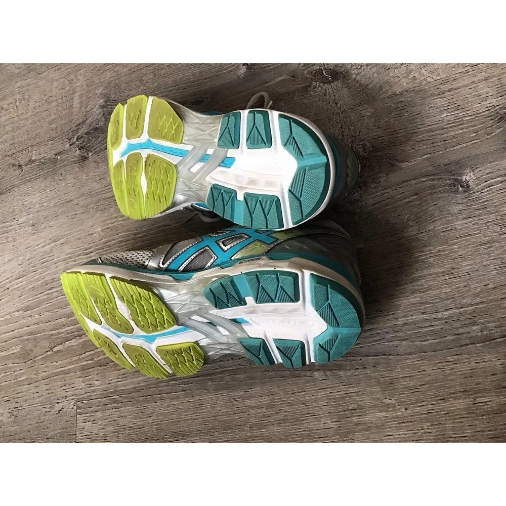 Asics Womens Size 8.5 Running Shoes FluidRide Guidance Silver Teal Sneaker T656N